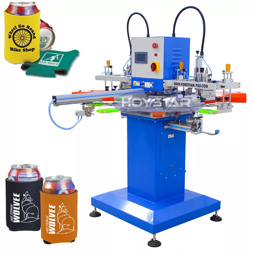 2 Color Automatic Can Cooler Koozies Screen Printing Machina