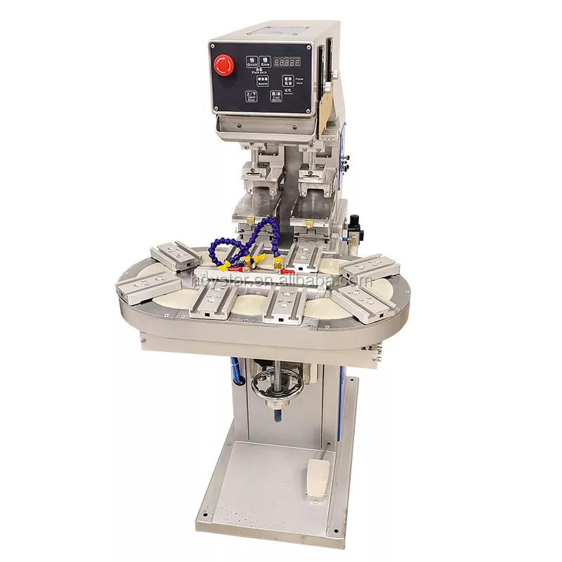 Cur Duo Color Rotary Table Pad Printing Machina Optima Optio Pro High-Speed ​​and Subcision Multi-Color Printing