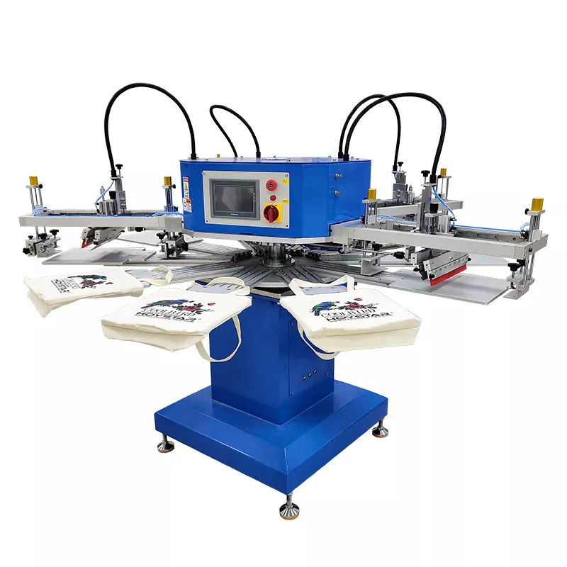 Automatic 4 Color sacculos T-Shirt Screen Printing Machina