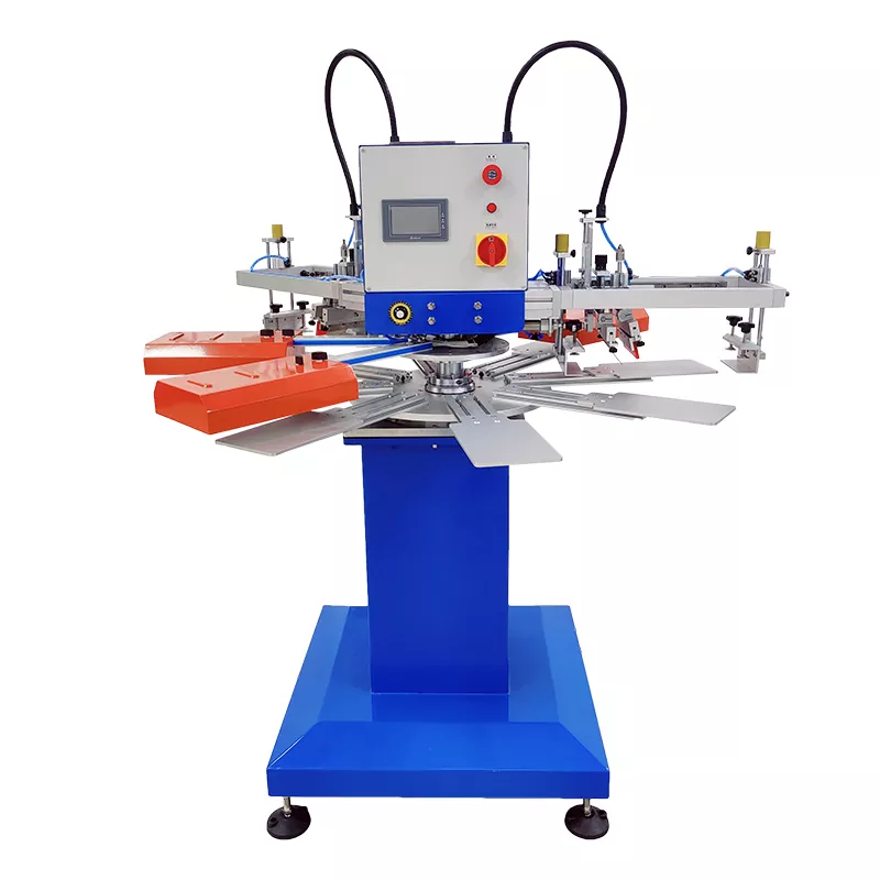Rotary 2 Color Garment Tag Label Screen Printing Machine